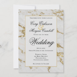 Anuncio Bello Mármol Blanco Y Dorado De Boda