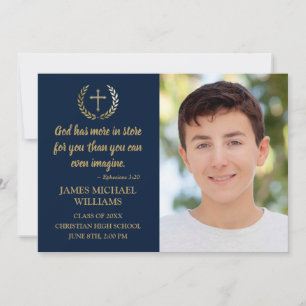 Anuncio Biblia cristiana versus foto graduación de niño az