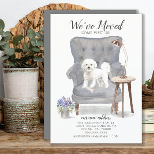 Anuncio Bichon Frise  Dog We've Moved Moving Announcement