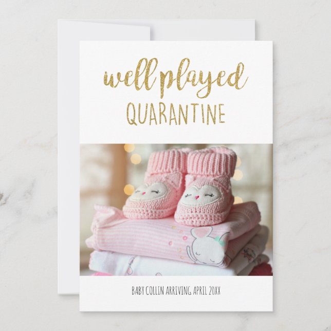 Anuncio Bien jugado Cuarentena Foto purpurina de oro moder (Anverso)