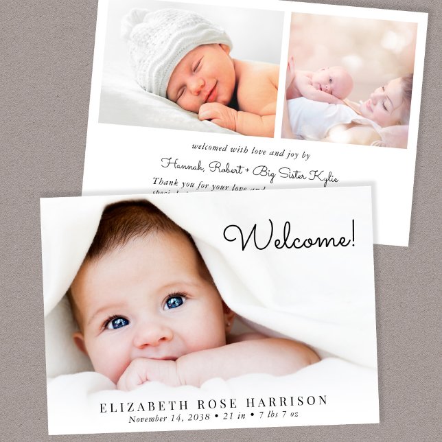 Anuncio Bienvenida 3 Collage de fotos Nacimiento (A beautiful and unique way to thank family and friends and introduce them to your precious baby)