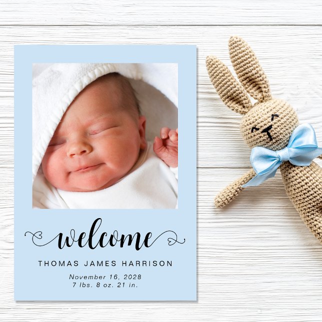 Anuncio Bienvenido Nacimiento de fotos de bebé (A heartfelt and personalized way to introduce your baby boy to friends and family)