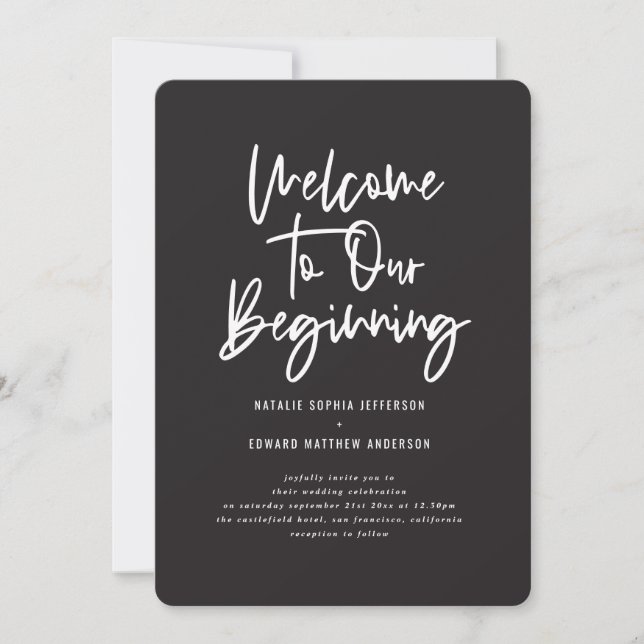 Anuncio Bienvenidos a nuestra boda de follaje tropical ini (Anverso)