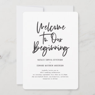 Anuncio Bienvenidos a nuestra boda de follaje tropical ini