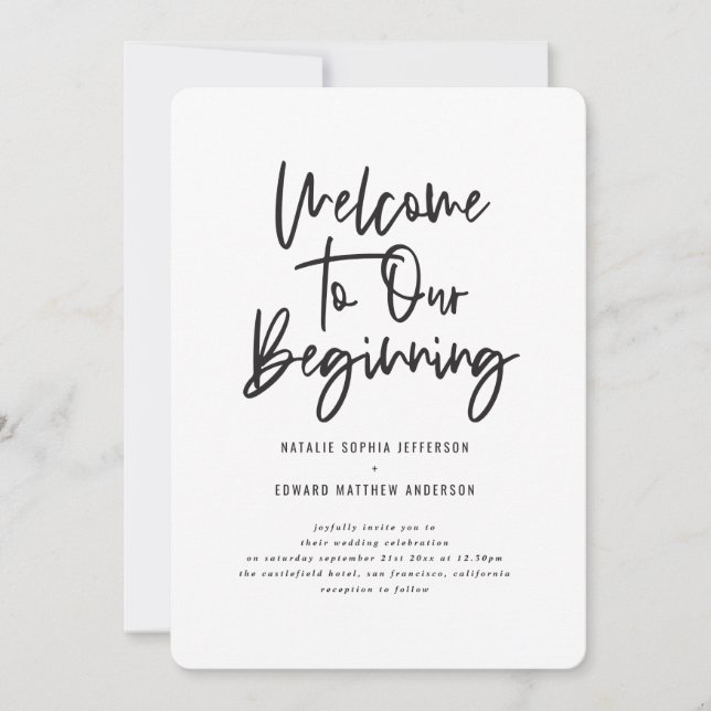 Anuncio Bienvenidos a nuestro comienzo de boda de follaje  (Anverso)