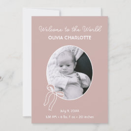 Anuncio Bienvenidos al recién nacido bebe rosado y polvori