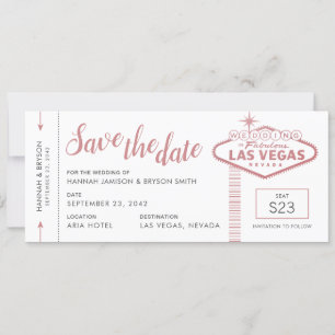 Anuncio Billete de avión Boda de Las Vegas Guardar la tarj