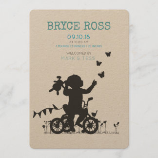 Anuncio BIRTH ANNOUNCEMENTS Boy with bike