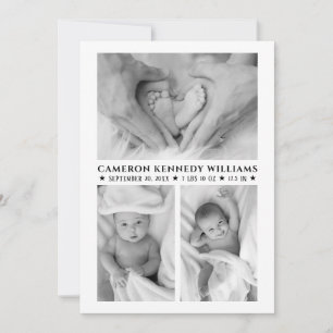 Anuncio Black And White 3 Photo Hello Nace Recién Nacido
