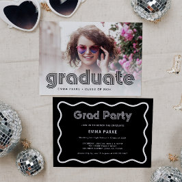 Anuncio Black and White Disco Text and Photo | Grad Fiesta