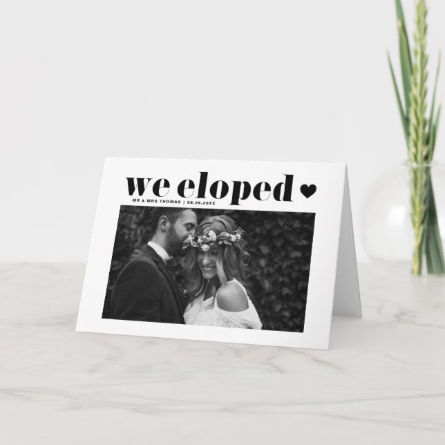 Anuncio Black Retro negrita tipografía Boda Elopement (Anverso)