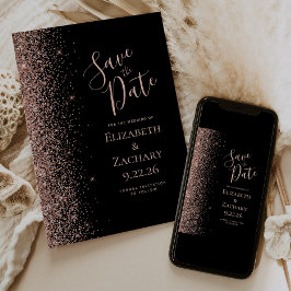 Anuncio Black Rose Gold Save the Date