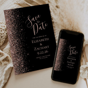 Anuncio Black Rose Gold Save the Date