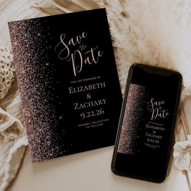 Anuncio Black Rose Gold Save the Date (Subido por el creador)