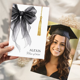 Anuncio Blak Bow Coquette Photo Graduation Cap Tassel