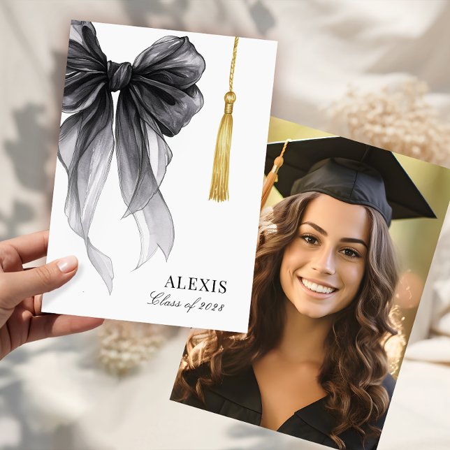 Anuncio Blak Bow Coquette Photo Graduation Cap Tassel (Subido por el creador)