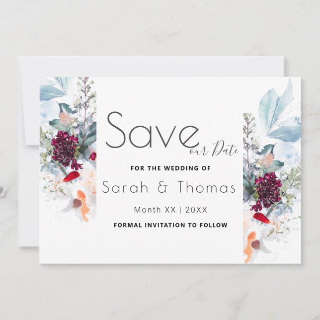 ANUNCIO BLANCO ROJO Y NARANJA FLORAL ELEGANTE SALVAN NUEST (Anverso)