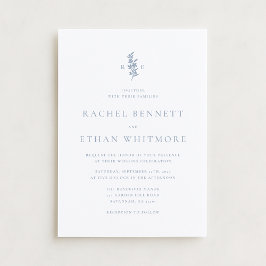 Anuncio Blue Botanical Motif Wedding Invitation