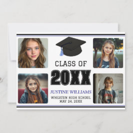 Anuncio Blue Graduation  Announcement