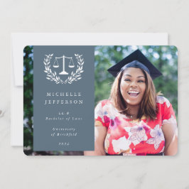 Anuncio Blue-Gray + White Law Scales Laurel Wreath Foto