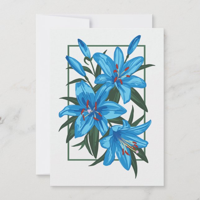 Anuncio Blue Lilies. Ilustracion de flores (Anverso)