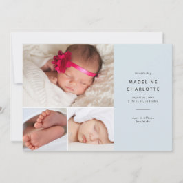 Anuncio Blue Modern Baby Boy Nacimiento multifoto