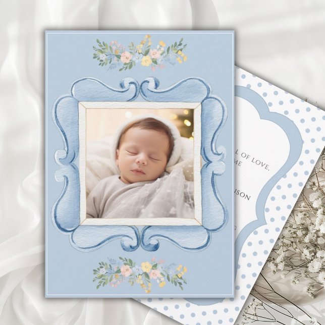 Anuncio Blue Vintage Frame Whimsical Baby (Subido por el creador)
