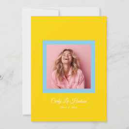 Anuncio Blue Yellow Bold Minimal High School Photo Grad