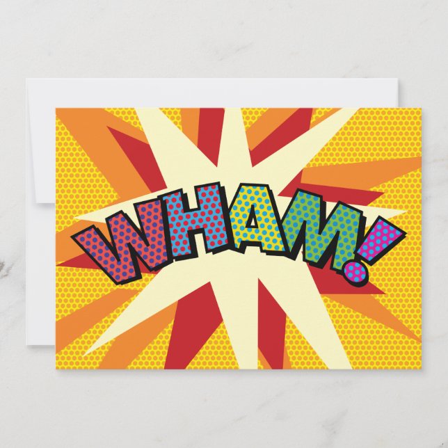 Anuncio BOCADILLO DE MENSAJE WHAM Discurso Divertido Retro (Anverso)