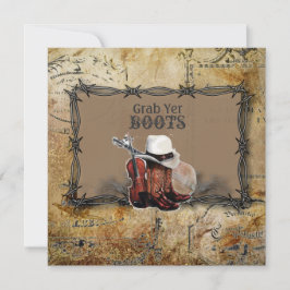 Anuncio boda campestre western con alambre de púas