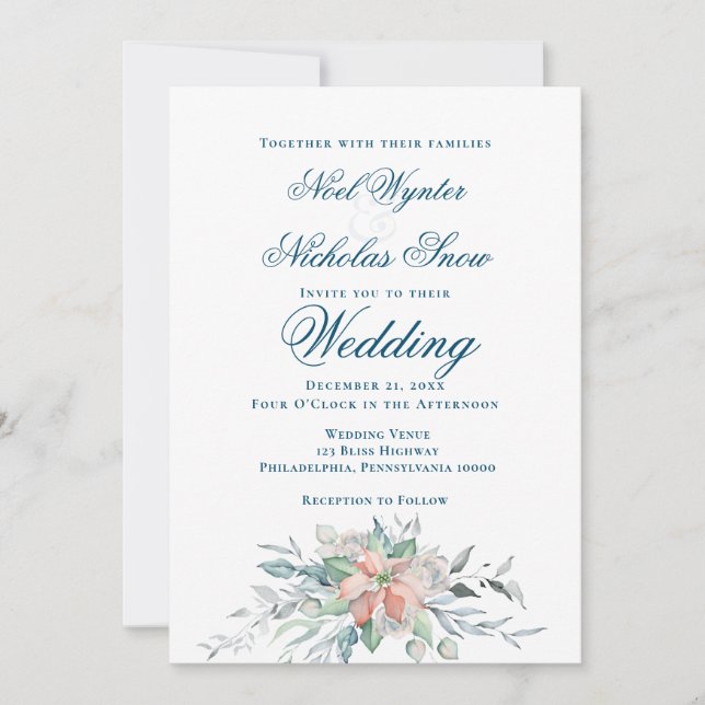 Anuncio Boda con ramo de flor de Nochebuena/ Magia de Navi (Anverso)