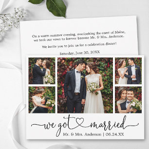 Anuncio Boda Corazón Caligrafía Fiesta Después de la Boda