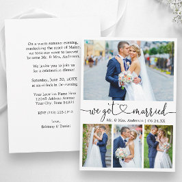 Anuncio Boda de Caligrafía Corazón Fiesta de Después de 4