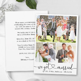 Anuncio Boda de Caligrafía Corazón Fiesta Después de 3 Fot