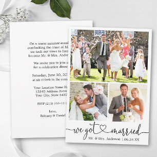 Anuncio Boda de Caligrafía Corazón Fiesta Después de 3 Fot
