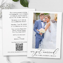 Anuncio Boda de Caligrafía Moderna Foto QR de Fiesta Poste