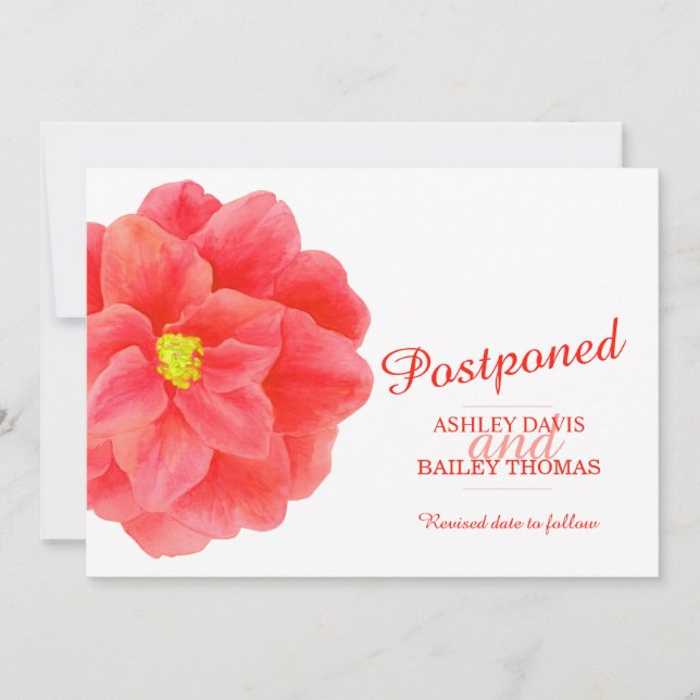 Anuncio Boda de camelia roja pospuesta cancelación (Anverso)