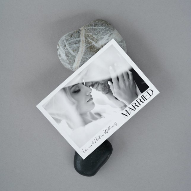 Anuncio Boda de código QR con escritura fotográfica minima (We Tied the Knot! Share in Our Joy with Our Wedding Announcement 💍💌 [Customize Here])