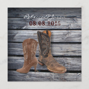 Anuncio Boda de Cowboy Occidental Rusn Barn Wood