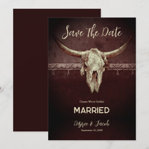 Anuncio Boda de cráneo de toro vaquero occidental rústico