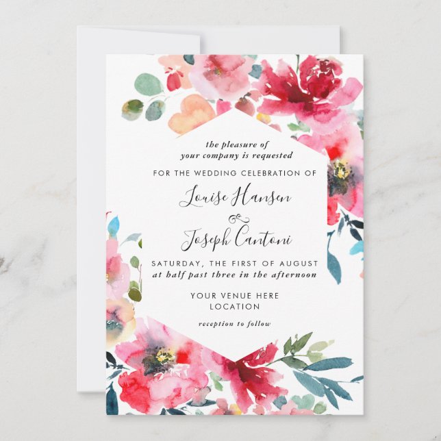 Anuncio Boda de flores de primavera en acuarela (Anverso)