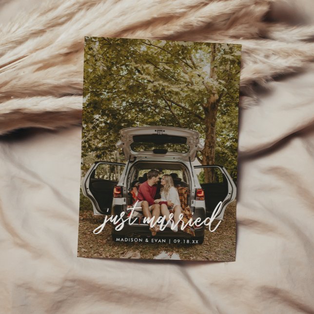 Anuncio Boda de Foto de Escritura Moderna 'Acabamos de Cas (Subido por el creador)