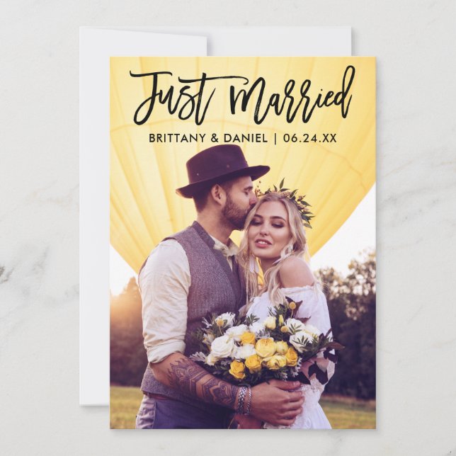Anuncio Boda de fotografía con guión de pincel moderno rec (Anverso)