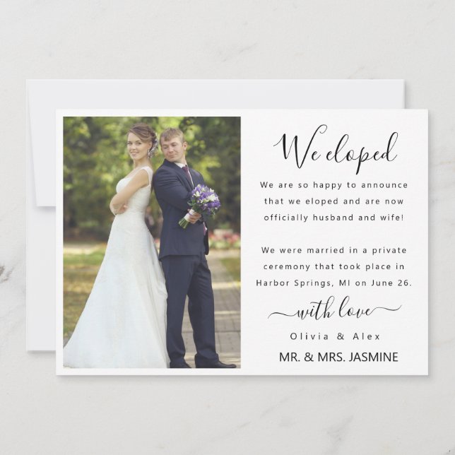 Anuncio Boda de fotografía personalizado (Reverso)