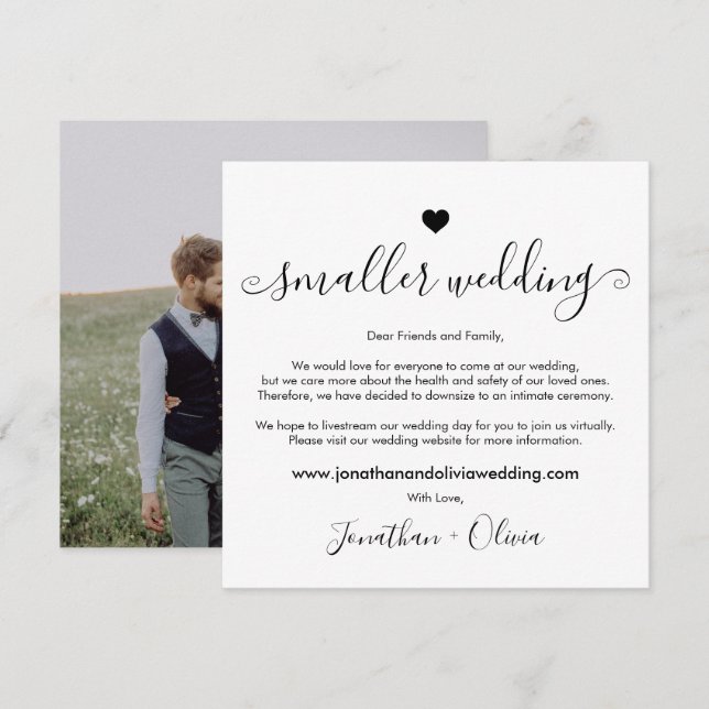 Anuncio Boda de fotos de menor tamaño de Boda de script (Anverso / Reverso)