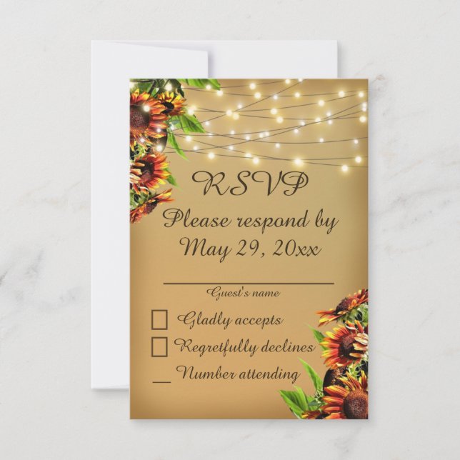 Anuncio Boda de girasol RSVP (Anverso)