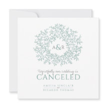 Boda de hojas verdes monograma cancelado