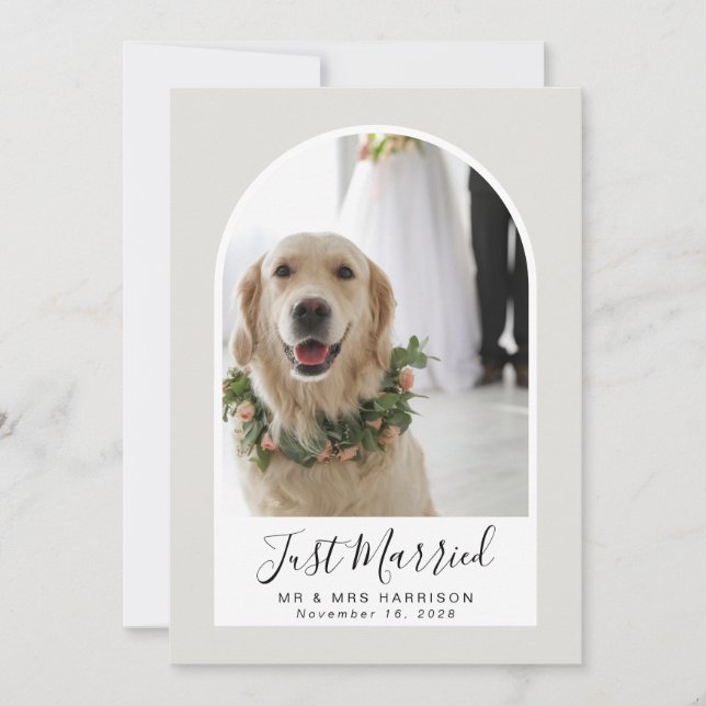 Anuncio Boda de marco con arcos de foto recién casada (Anverso)