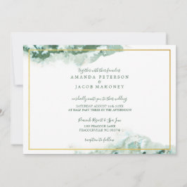 Anuncio Boda de Marco Dorado con Ómbre de Mármol Verde