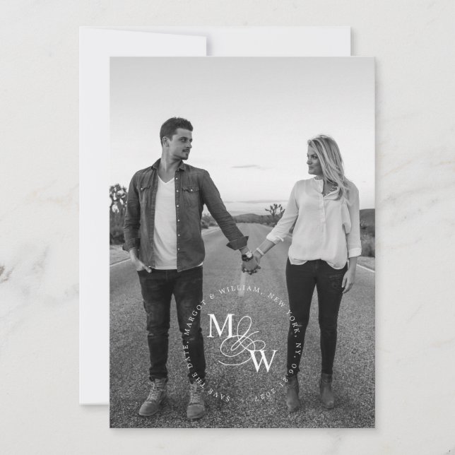 Anuncio Boda de tipografía lujosa salva la fecha (Anverso)